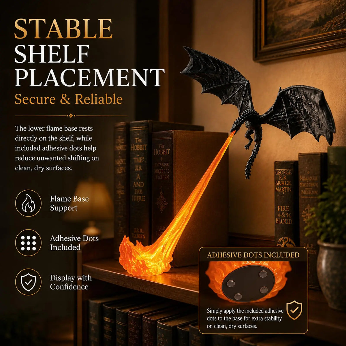 Dragon Flame Decoration 3D Dragon Flame LED