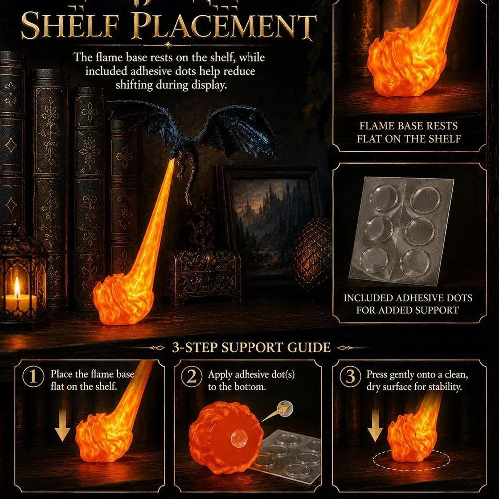 Dragon Flame Decoration 3D Dragon Flame LED