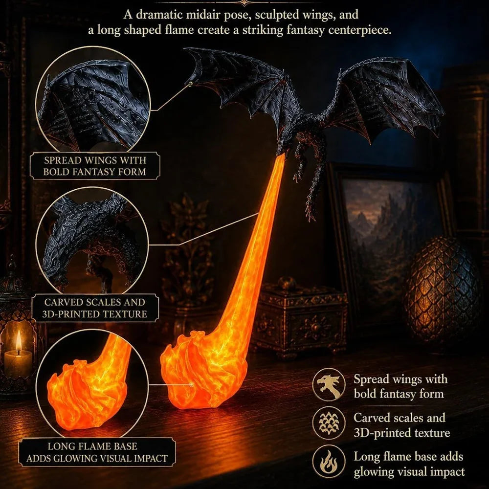Dragon Flame Decoration 3D Dragon Flame LED